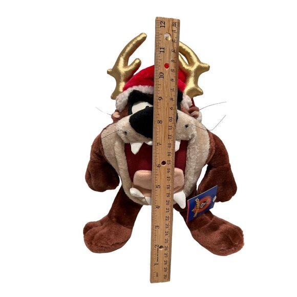 Tasmanian Devil Looney Tunes Ace Taz Christmas Santa Hat Antlers 1998 w/tags - Picture 2 of 8